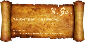 Mayberger Zsigmond névjegykártya
