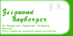 zsigmond mayberger business card